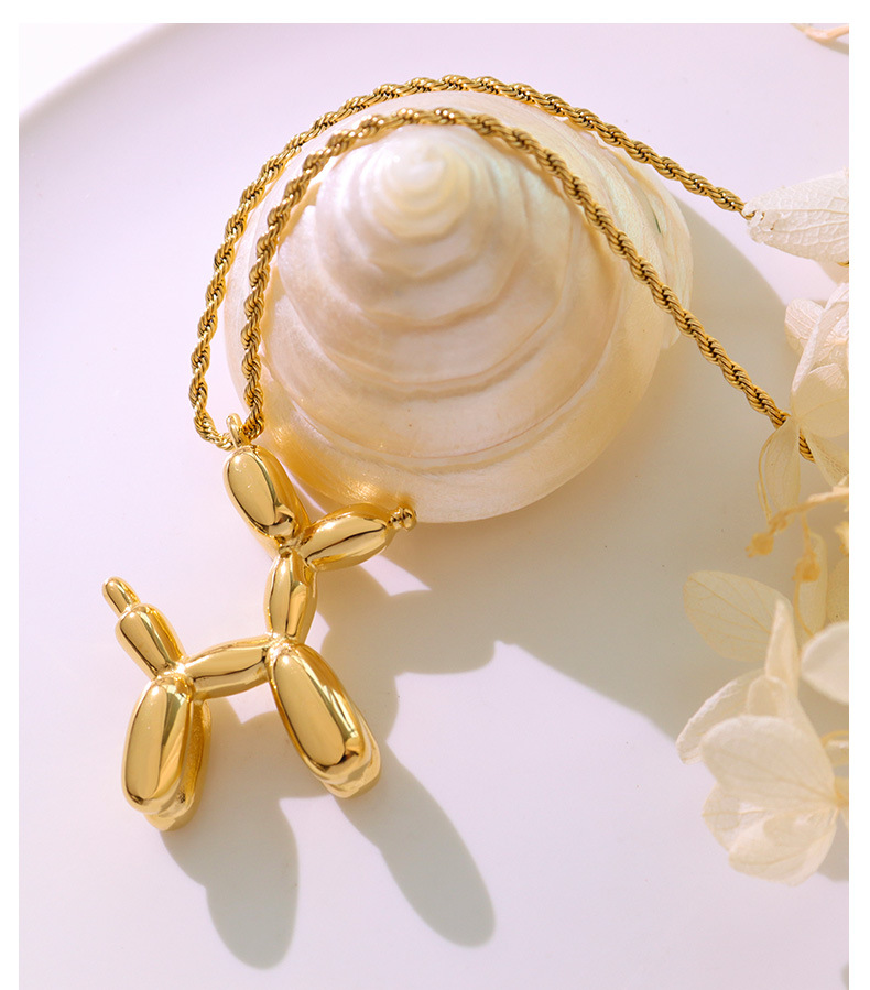 French dog pendant clavicle chain titanium steel necklace choker