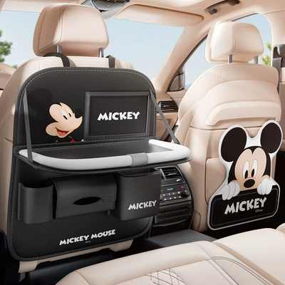 Car Storage Box Multi-Functional Car | Car storage bag/box - mickey-storage-bag-anti-kick-pad-comes-with-a-storage-bucket