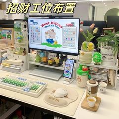 女子ステーションはオフィスのデスクトップを改造して収納します。
