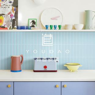 Youdao Light Blue Mosaic Tiles Kitchen Bathroom Wall and Floor Tiles Korean Cafe Commercial Shop Background