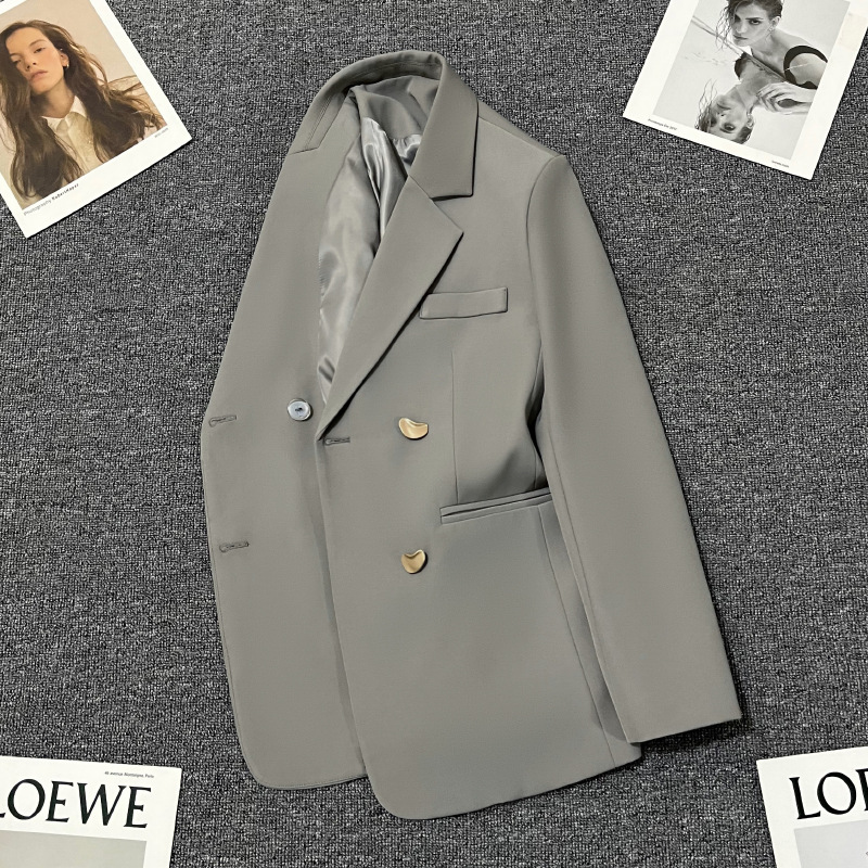 Blazer Casual de Vestir para Mujer de Poliéster Manga Larga con Cuello de Solapa