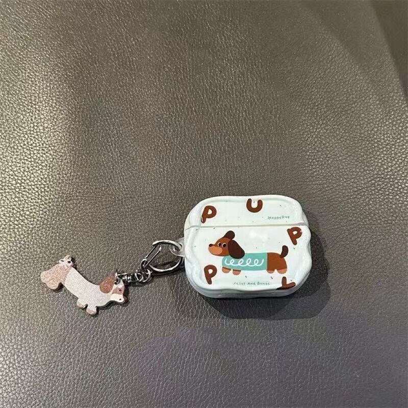 Cute dachshund dog case suitable for AirPods Pro 3rd and 2nd generation Bluetooth protective cover, Apple AirPods 4th generation earphone case