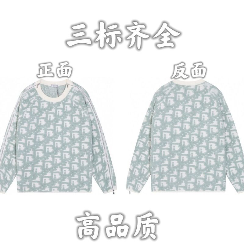 24秋冬新款潮牌字母满身logo圆领针织毛衣男女款宽松休闲上衣|undefined