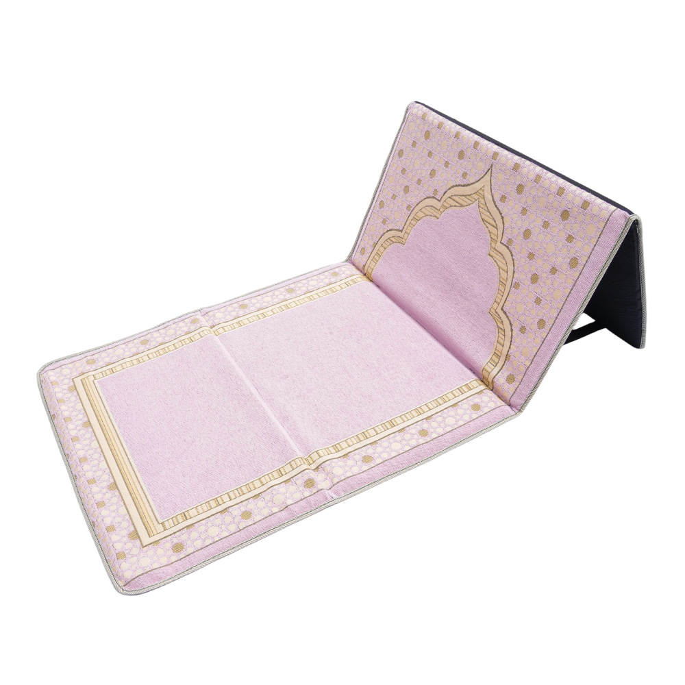 Pink chenille chair cushion
