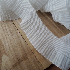 優質好質量亞麻壓褶雪紡蕾絲日單風琴褶花邊衣服輔料裝飾袖子diy