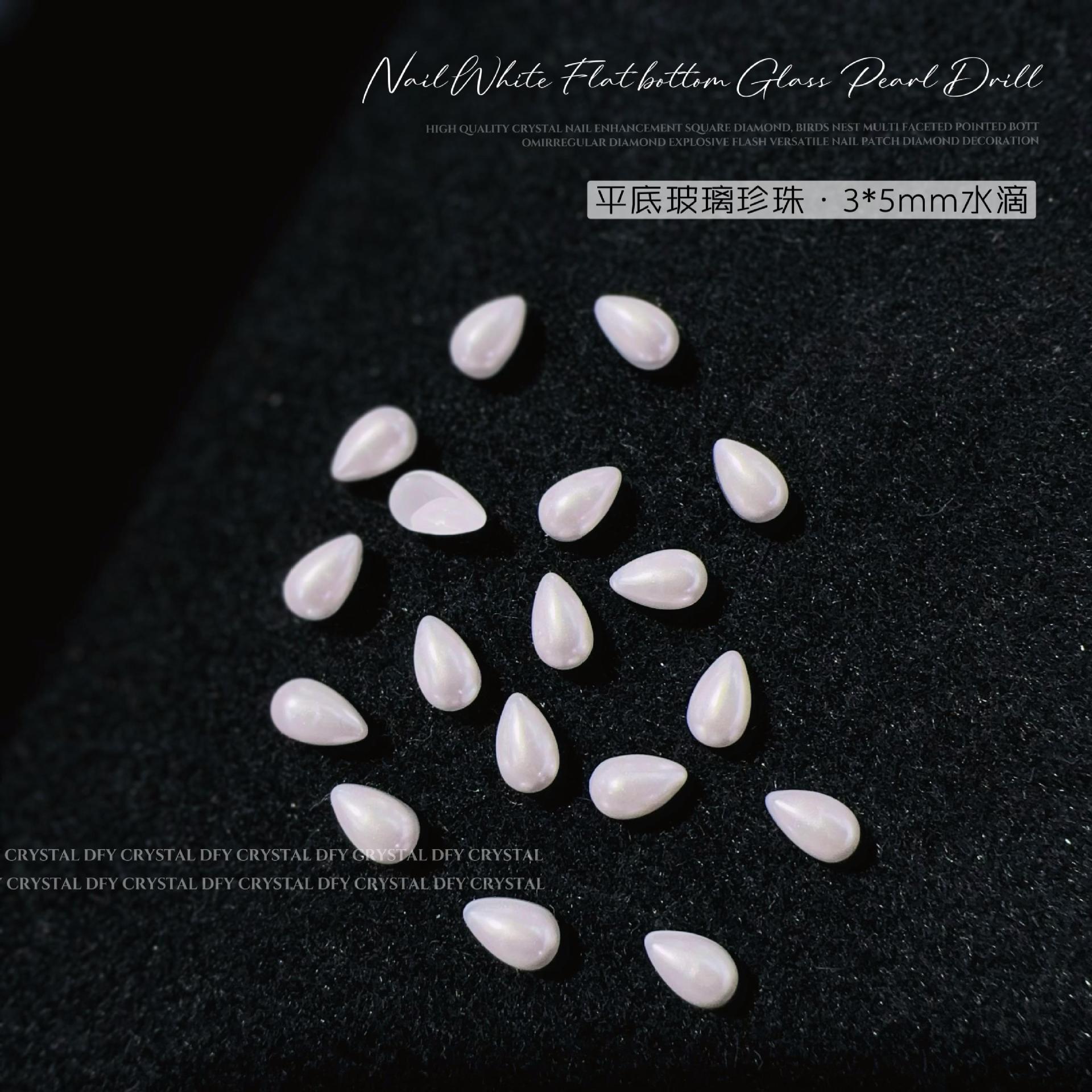 평평한 바닥 유리 진주 3*5mm 물 방울