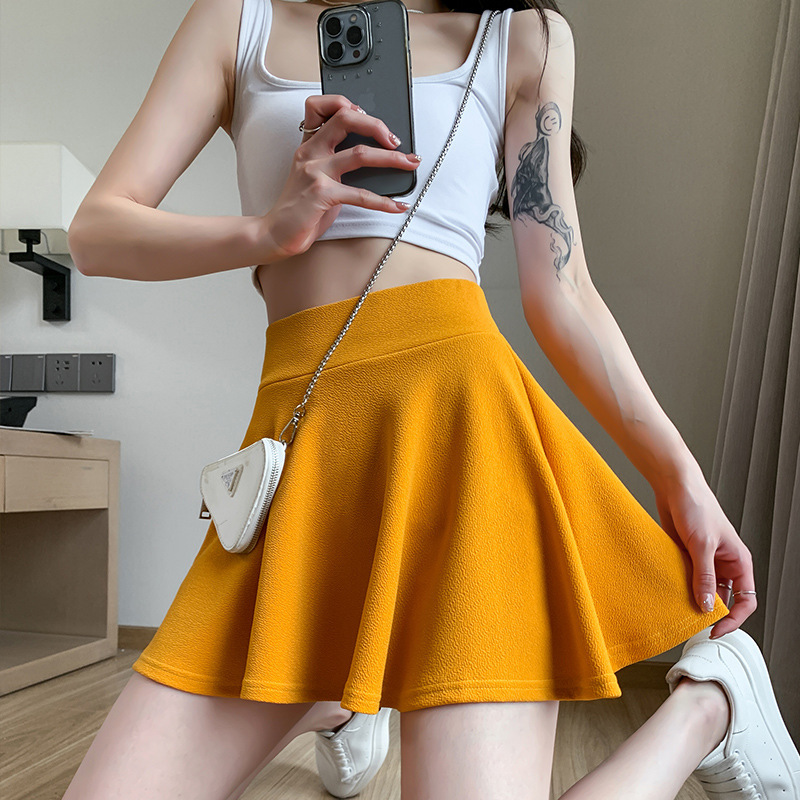 Flared Skirt, Bubble Short Skirt, Korean Style, Summer 2026 New Model, High-Waisted Pleated Skirt, Versatile for Spring and Autumn, Sun Umbrella Skirt