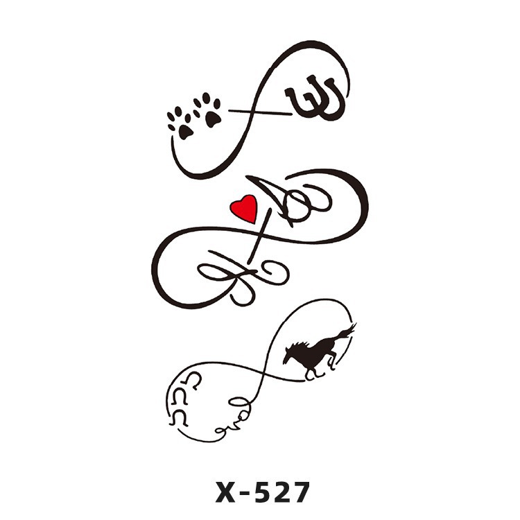 Arco de flor pequeña pegatinas de tatuaje fresco 3D dibujos animados transfronterizo Henna rosa impermeable texto en inglés pegatinas de tatuaje