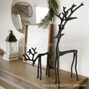 �羳����Set of 2 Black Reindeer Statues�Ͻ�2���׺�ɫ�Z¹����