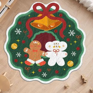 Cross-border Christmas Little Man Floor Mat Fun Cartoon Alien Bedroom Bedside Non-slip Floor Mat Home Imitation Cashmere Carpet