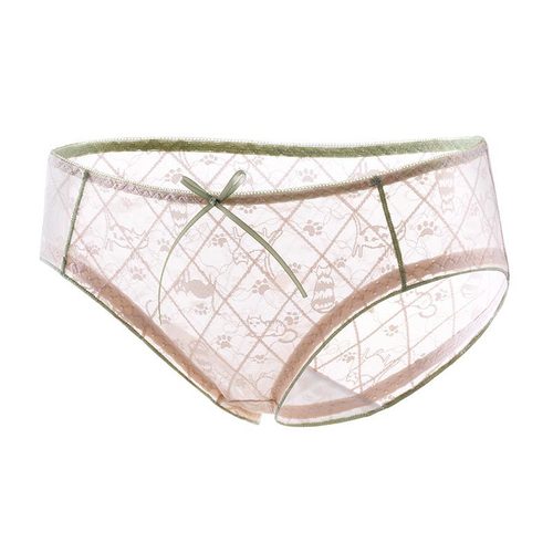 Japanese sexy, sweet and cute lace seamless underwear for women with transparent hollow wooden ears and sexy triangle women's underwear