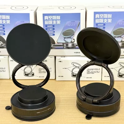Magnetic Car Phone Holder 360 Car phone holder - 030-black-alloy-ring-n52-strong-magnet