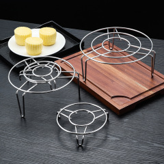 Stainless steel tall mini steaming rack, multifunctional household kitchen steaming tray, round wire water-separating steamer rack