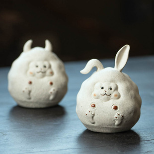 Zisha Tea Pet Rabbit Small Ornaments Sheep Sculpture Handmade Tea Set Tea Ceremony Tea Play Accessories Creative Stupid Cute Can Be Raise Manufacturers