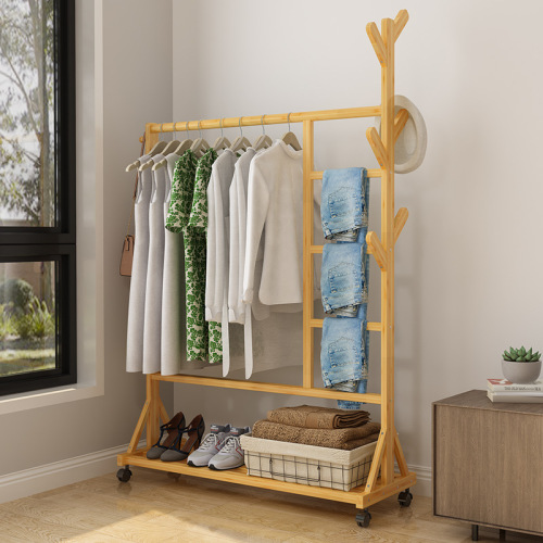 Coat rack floor-standing bedroom clothes rack simple household indoor clothes drying rack clothes folding Internet celebrity dormitory storage rack