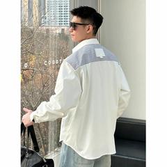 ファッションが簡単】日本の文学芸術風春秋新作ストライプステッチトレンドブランドシャツジャケットカップル同スタイルトップス