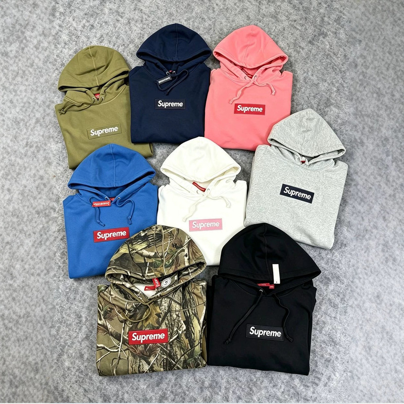 Classic Sup Biglogo Embroidered Large Logo on the Back, Hooded American-Style Trendy Sweatshirt, American-Style Retro Jacket