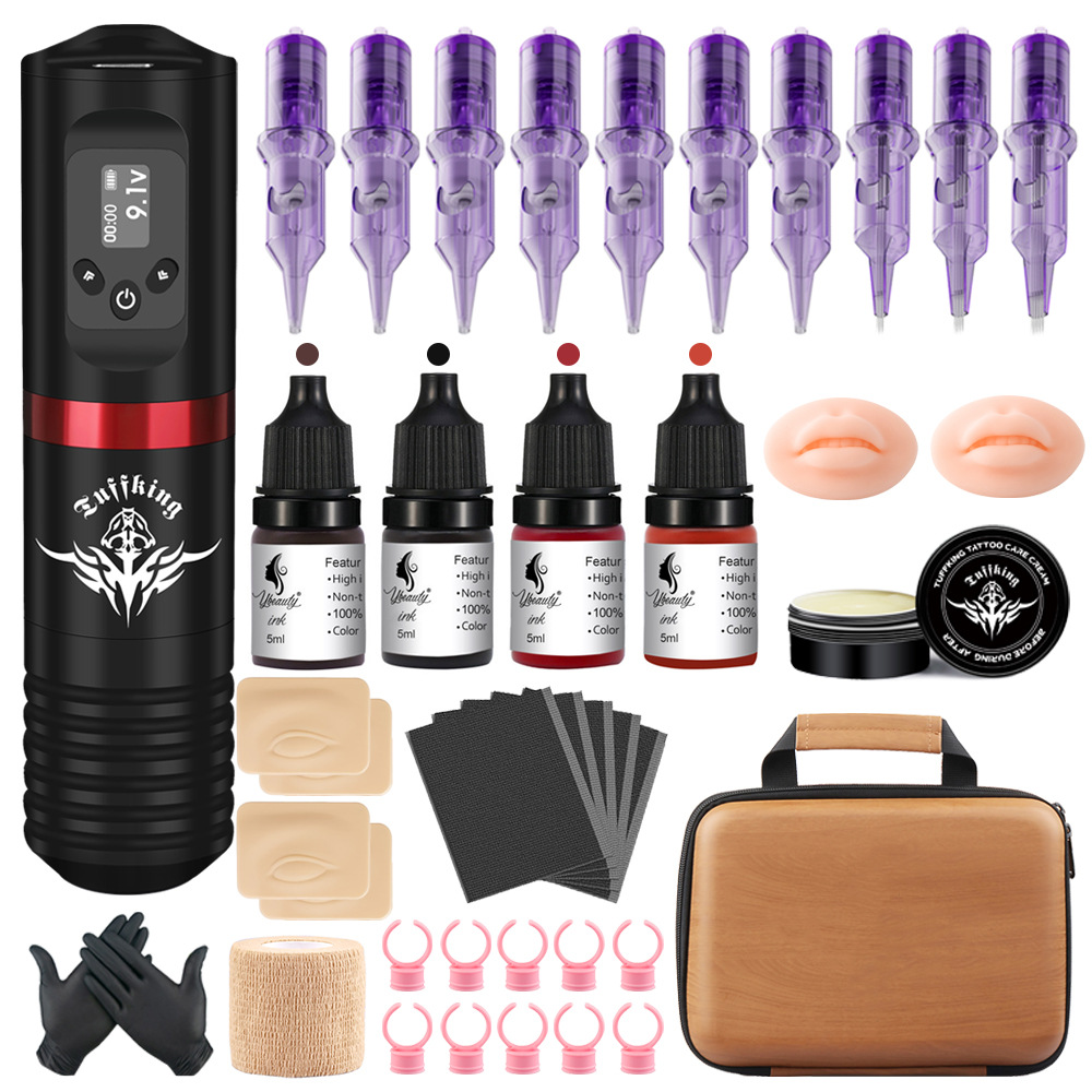 Set de tatuaje Tuffking, máquina recargable todo en uno para tatuajes de cejas, labios y tatuajes, equipo de belleza multifuncional transfronterizo.