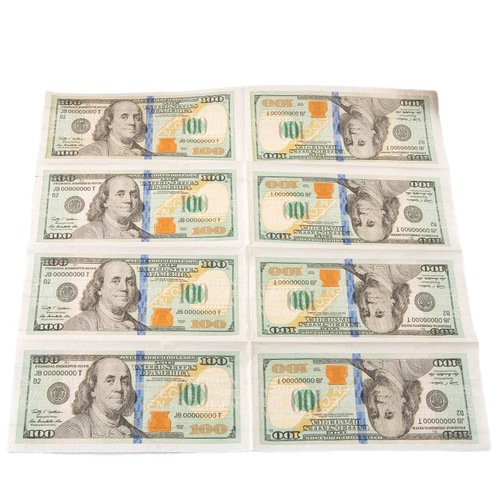 New creative and interesting colorful printed cartoon square tissue napkin portable small bag restaurant dollar printed decoration