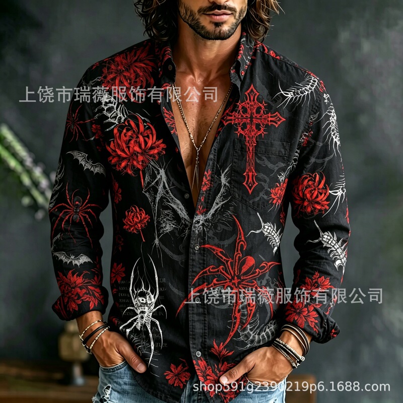26 Cross-border e-commerce independent website: 3D digital print casual long-sleeved men's Thanksgiving shirt 26 Cross-border e-commerce independent website: 3D digital print casual long-sleeved men's Thanksgiving shirt