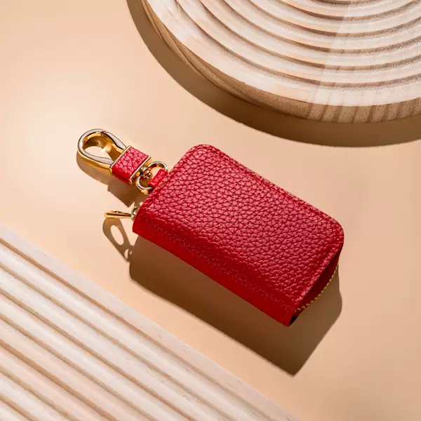 New Fashion Litchi Pattern Car Key Case Universal Car Men's and Women's Storage Key Leather Case Mini Key Case