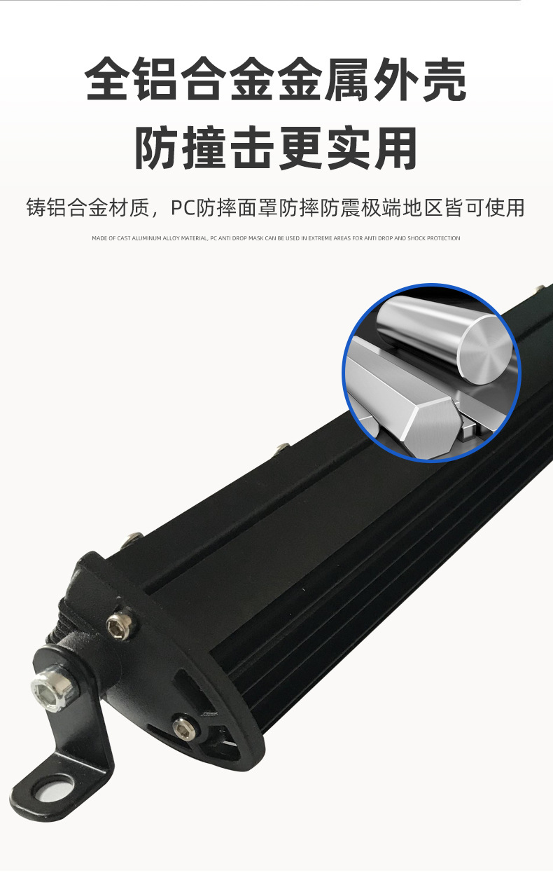 Single Row Ultra-Thin Strip Light Car Light Off-Road Modification Light Super Bright Led Grille Light Engineering Vehicle Work Headlight