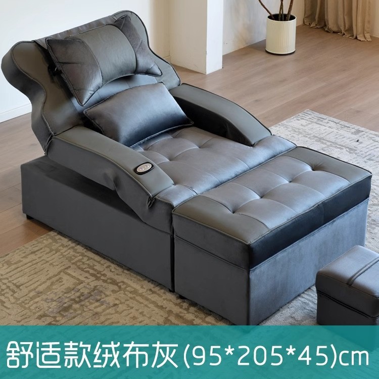 Estilo cómodo _ puede sentarse y mentir_tecnología franela de tela _ gris sofá y mesa de café