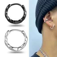 Мужские серьги с кольцом Mobius, модные мужские серьги в Корейском стиле, серьги в стиле хип-хоп, модные геометрические витые серьги