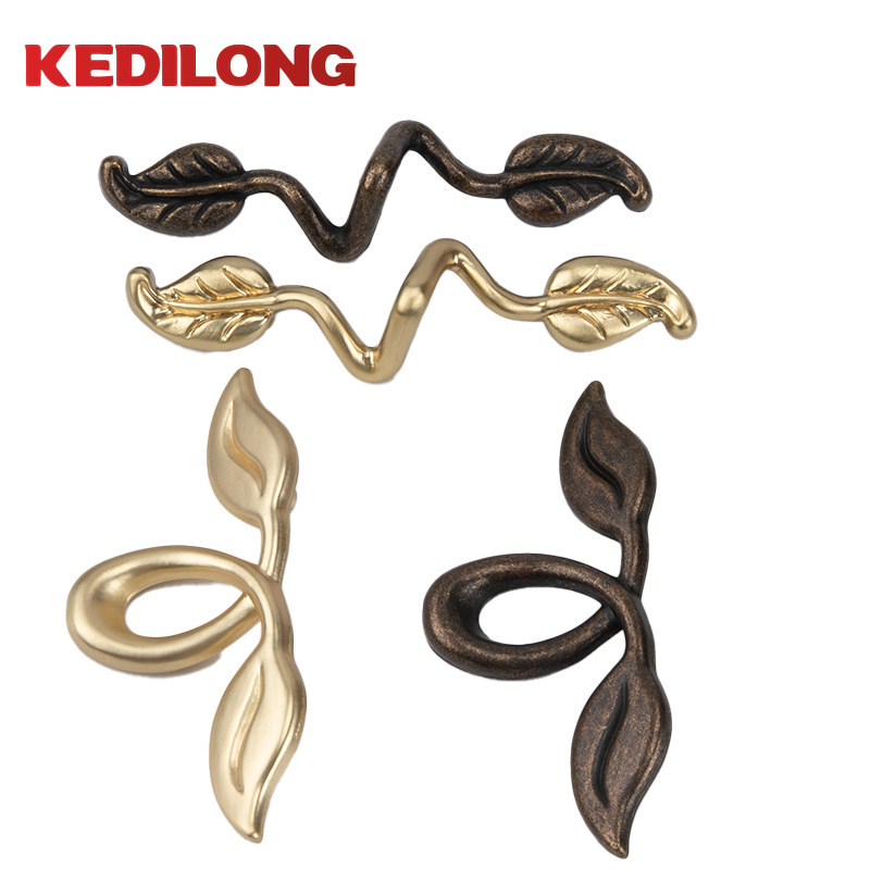 Nuevo chino manija de aleación de zinc muebles hardware manija del Gabinete retro pequeña hoja armario puerta del gabinete manija del gabinete