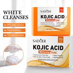 Full English SADOER Kojic Acid Whitening Handmade Bath Soap Soap Cleansing Oil Control Contamination Refreshing Cross-Border Foreign Trade Wholesale