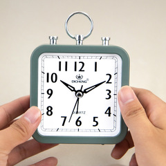 European-style square minimalist creative alarm clock children's desk silent clock student bedroom bedside sleepy quartz table clock