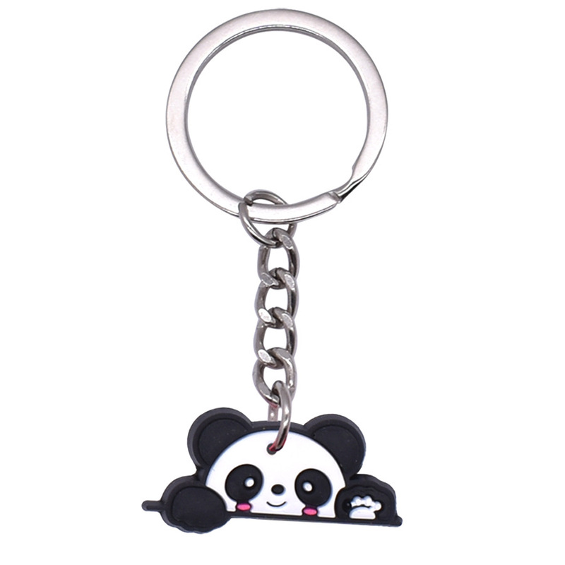 パンダのアニメのキーホルダーの部品のPVCの柔らかいゴムのキーホルダーの包みのペンダントのかわいい小さい贈り物のメーカーは卸売りします。|undefined
