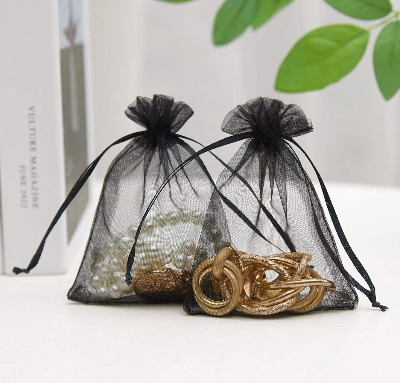 Bolsa de organza blanca al por mayor, bolsa de malla de perlas, bolsa de embalaje de regalo con boca de cordón, joyería de dulces de boda, bolsa de cordón, bolsa de almacenamiento