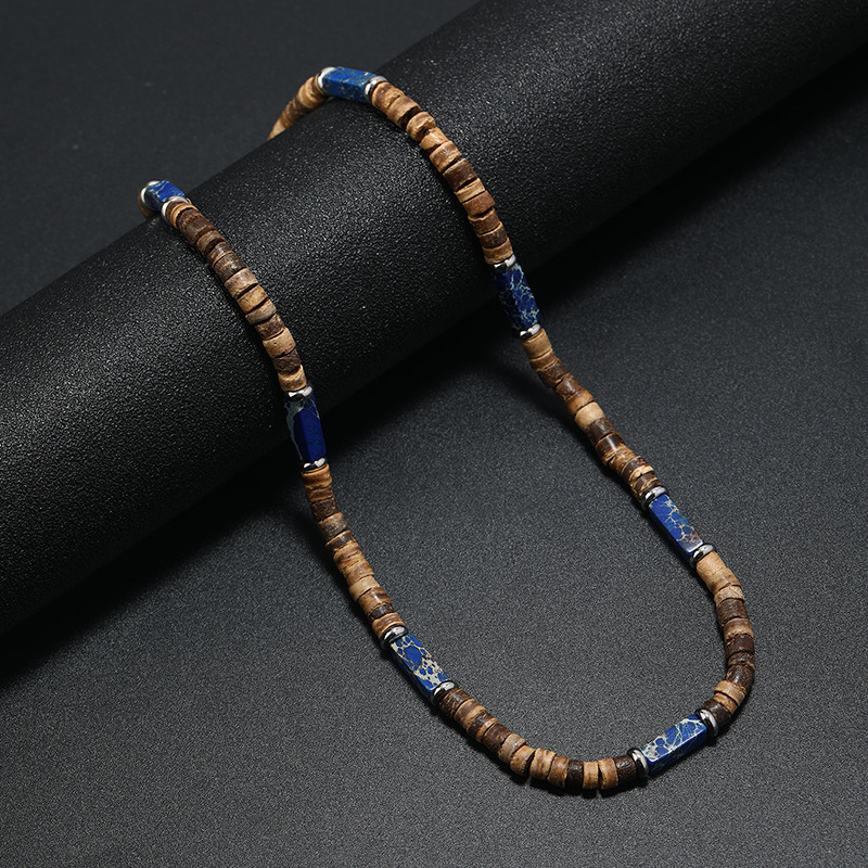 Ethnic Style Geometric Alloy Natural Stone Coconut Shell Beaded Men's Necklace display picture 5