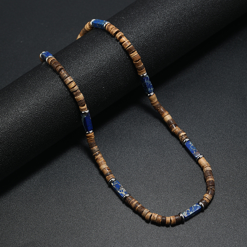 Men'S Gender Ethnic Style Geometric Alloy Natural Stone Coconut Shell Beaded Men's Necklace