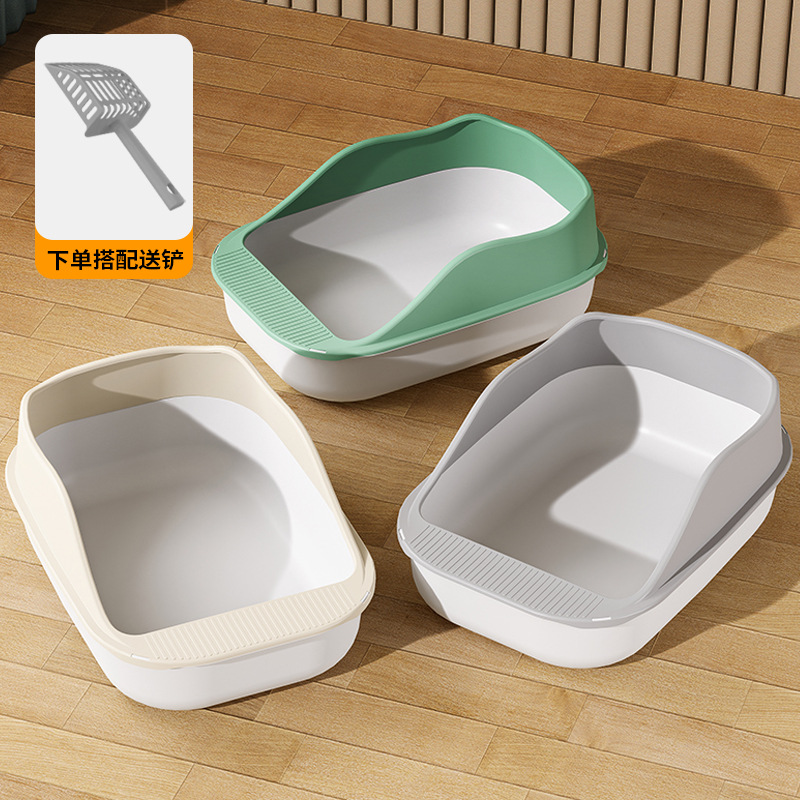 Pet cat litter box potty oversized cat toilet semi-closed kitten litter box cat litter box pet supplies wholesale