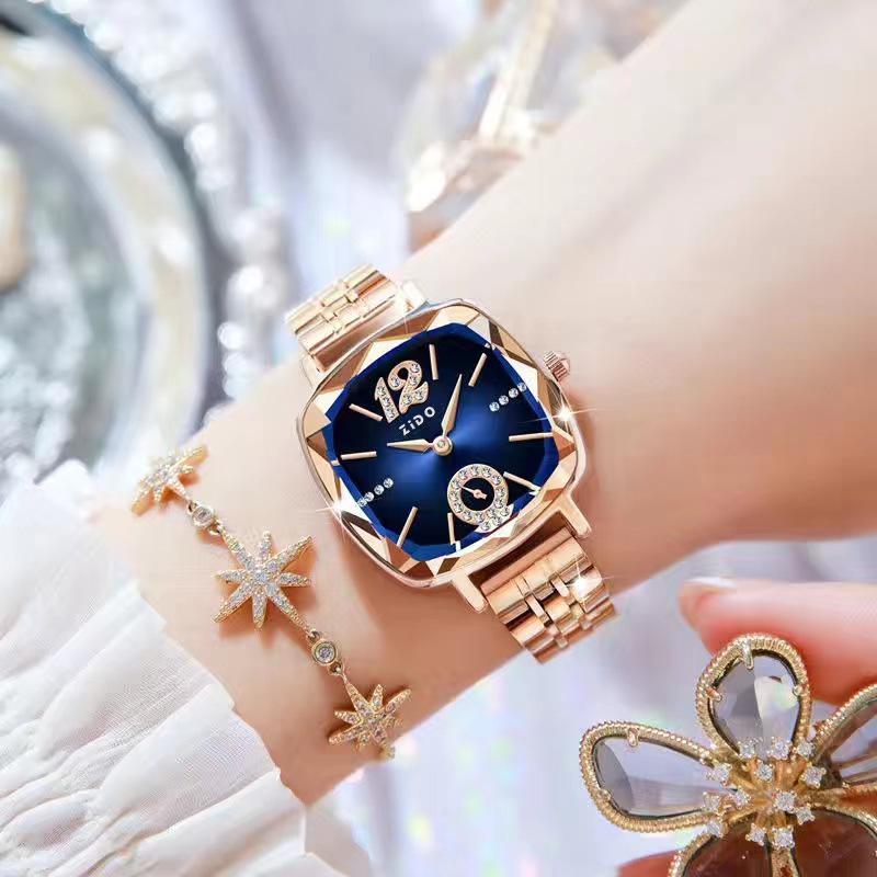 Reloj mujer cuadrado elegante retro moda impermeable sport_voghion.com