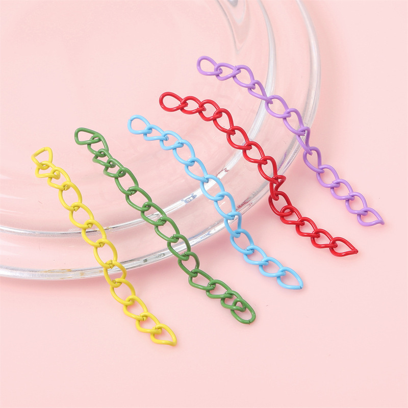 20 Colorfulful Paint Extension Chains, Tail Chains, DIY Jewelry Chains, Keychains, Bag Pendants, Auxiliary Material Adjustment Chains 20 Colorfulful Paint Extension Chains, Tail Chains, DIY Jewelry Chains, Keychains, Bag Pendants, Auxiliary Material Adjustment Chains