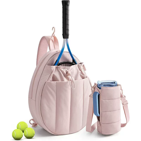 New Outdoor Down Tennis Bag Portable 2pcs Tennis Sling Bag with 40oz Water Bottle Bag Crossbody Racket Bag