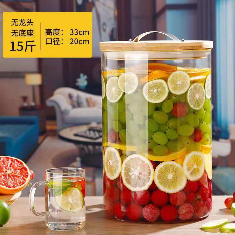Hervidor frío de gran capacidad, hervidor de agua frío con grifo, hervidor de limón, jugo, bebida de cola, contenedor de barril, botella de vidrio de vino empapado