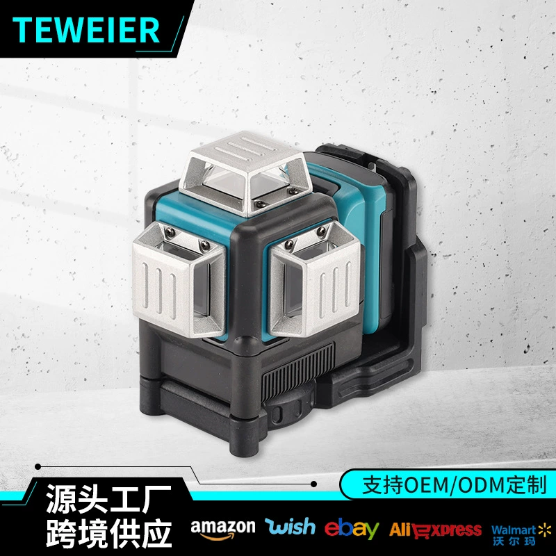 Высокоточный автоматический выравниватель для наружных работ с зеленым лазерным лучом, настенный/напольный, 12-линейный, для трансграничной торговли