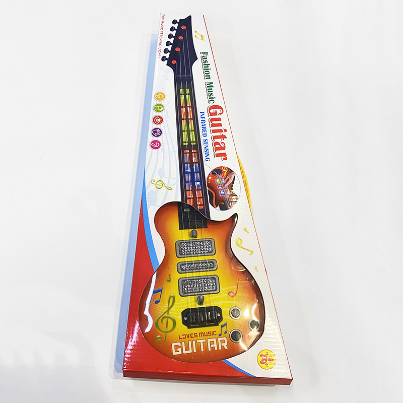 Simulación de inducción infrarroja guitarra plucked ABS instrumento de música para niños guitarra de simulación dinámica de música ligera