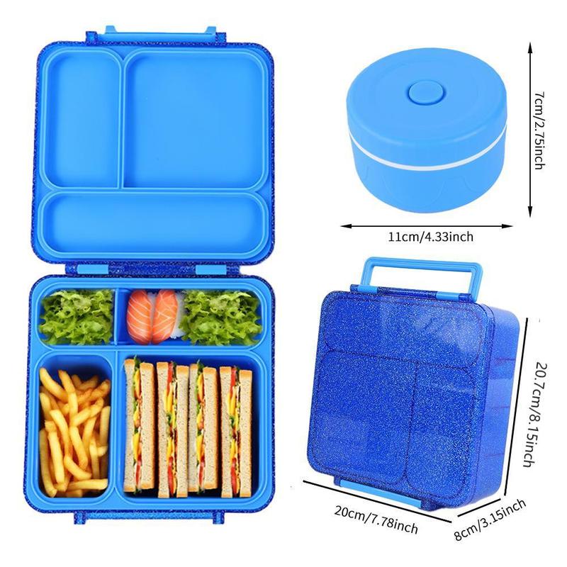 子供用弁当箱、大容量学生弁当箱、スープカップ付き、マルチグリッドシングルバックル弁当箱、電子レンジ対応弁当箱|undefined