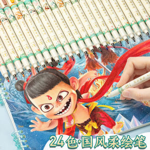 Kaba bear soft head soft painting color beautiful pen graffiti calligraphy calligraphy art hook line painting watercolor hand account pen