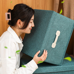 Cotton and linen foldable storage box fabric organizer drawer-style storage box Japanese storage box factory wholesale