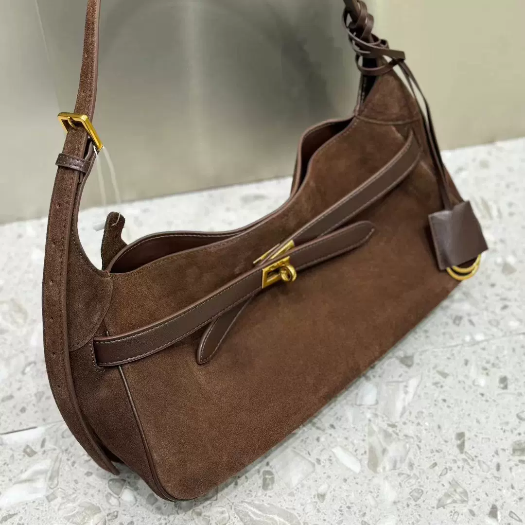 2025秋冬bel air hobo锁扣磨砂牛皮单肩包真皮女包高级感腋下包包