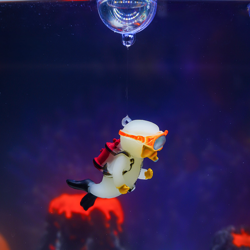 Azul grasa buzo acuario colgante pecera paisaje decoración pequeña decoración sumergido flotante buzo