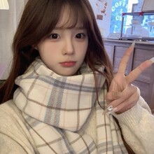 2025新款氛围感jk格子围巾女冬季韩系百搭保暖围脖学生礼物披肩潮