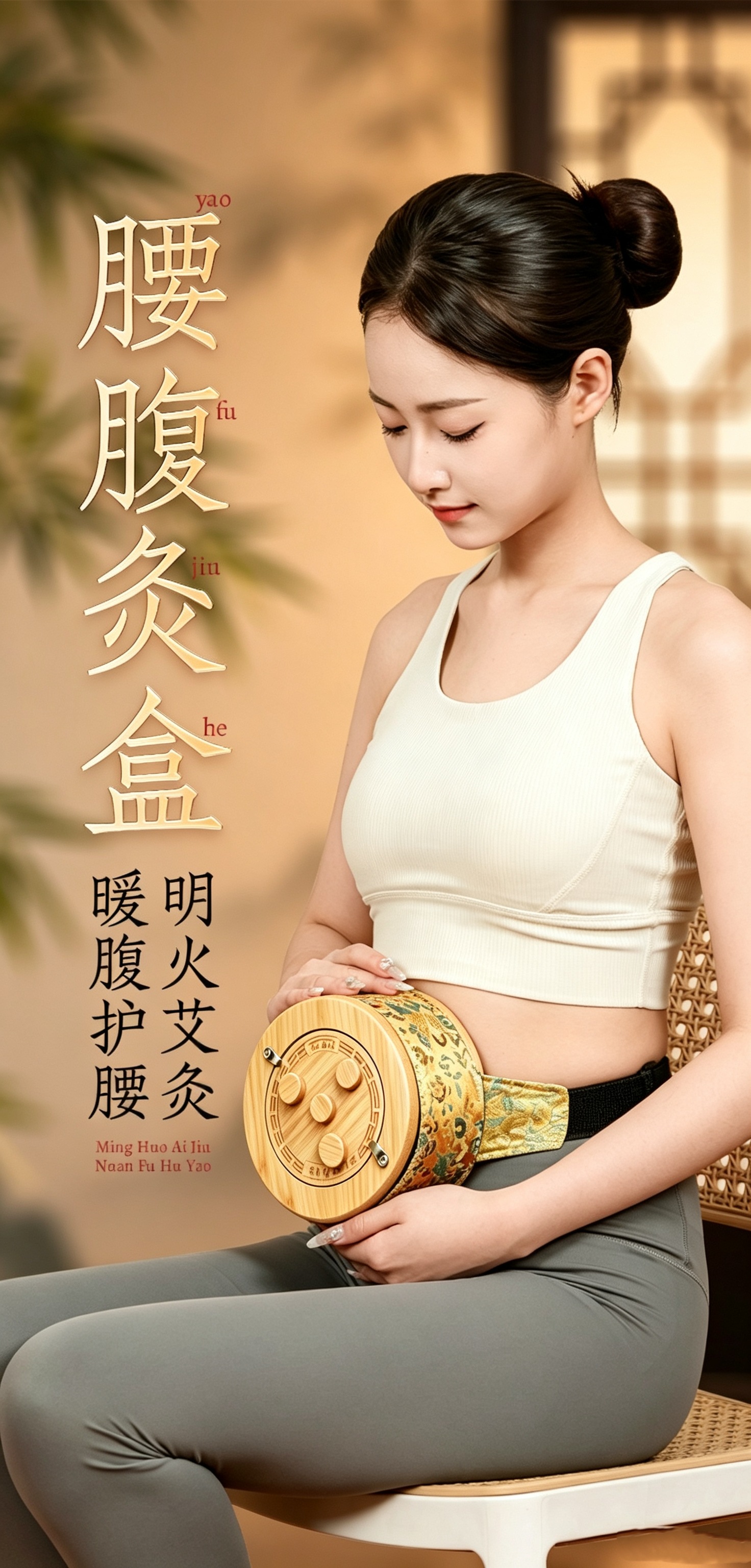 Moxa Box Nan Zhu Bamboo Moxibustion Jar Smoke-Controlled Body Warming Tool for Abdomen Waist and Full Body Use overview