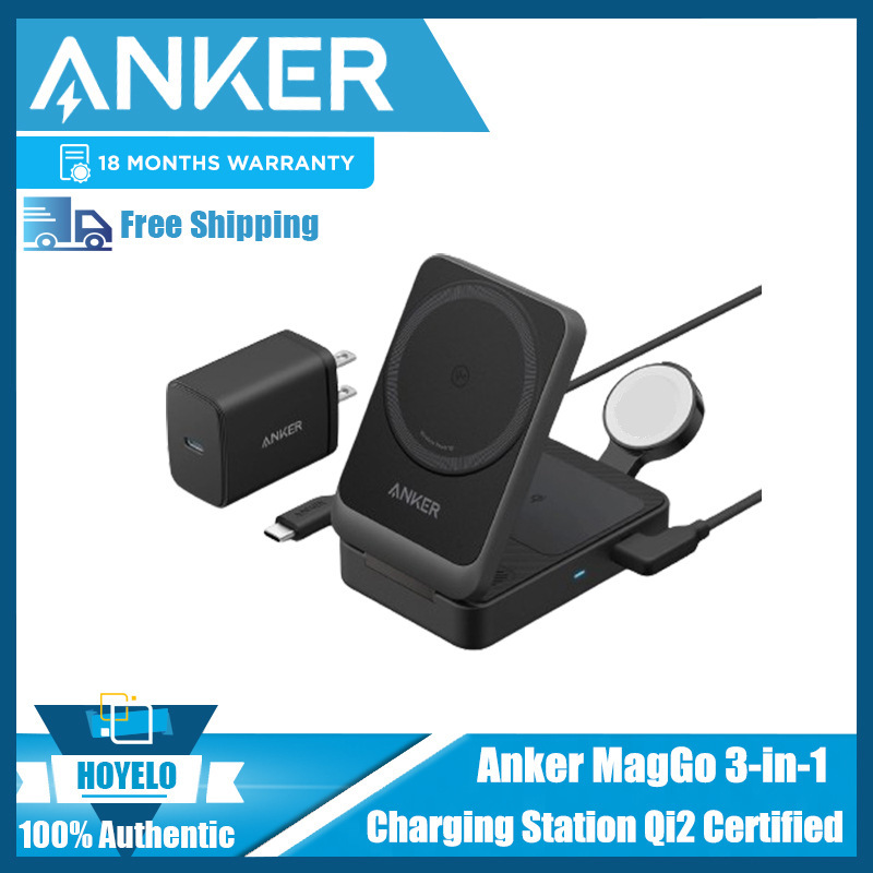 ANKER MagGo Three-in-one OK Charging 15W Magnetic Wireless Charger qi2 Certified Foldableing Charger A2557